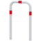 Guard hoop |  76 x 2,6 mm | without cross bar | for casting in concrete | total width: 750 mm | total height: 1000 mm | hot-dip galvanized and white coatedwith red reflecting stripes